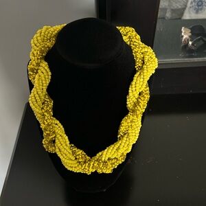 Vibrant Green Twisted Seed Bead Necklace